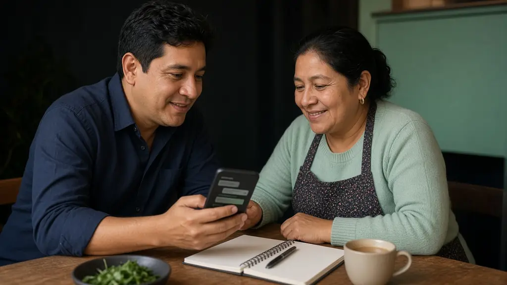 Imagen ilustrativa: revisamos junto a la dueña de un restaurante cómo responde su asistente en el celular